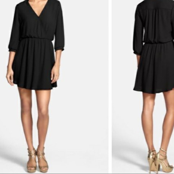 Lush Kendal Black Faux Wrap Skater Dress XS - Picture 3 of 8